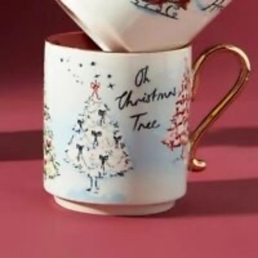 Anthropologie Susannah Garrod Tis The Season Tree Christmas Mug - Picture 2 of 2